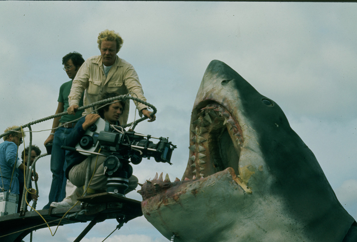 The Jaws crew filming the mechanical shark